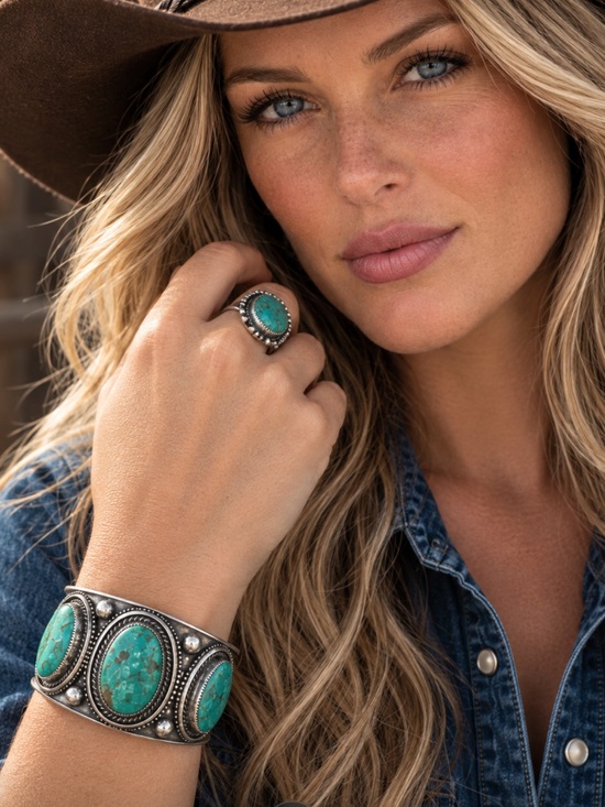 Native American Jewelry - Navajo ✨ Glenn Livingston Turquoise Statement Cuff Bracelet